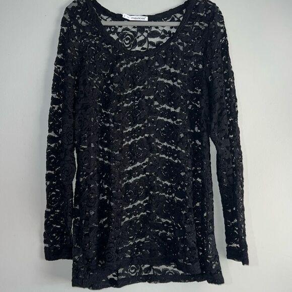 Maurices Black lace blouse SZ 2 - Picture 1 of 7